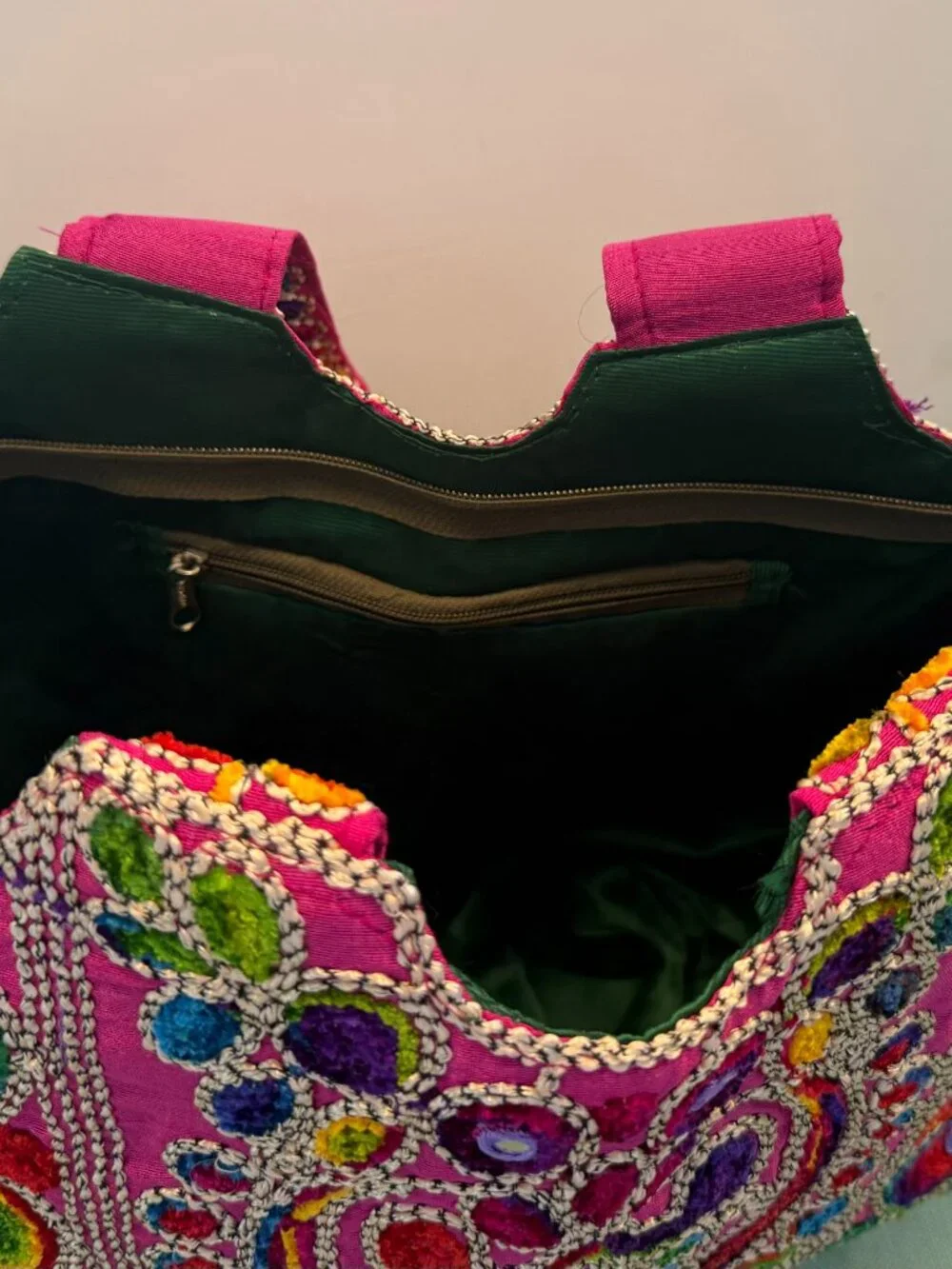 Banjara Floral Tote Bag-Boho Embroidered Shoulder Bag-Indian Purse